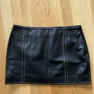 Musier Paris Black Leather Mini Skirt - New With Tags